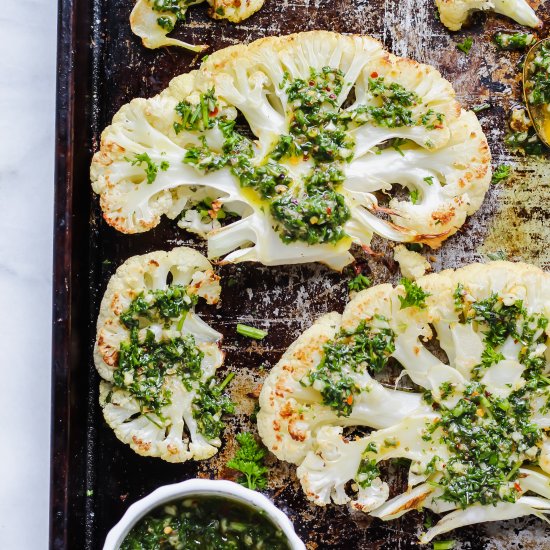 Cauliflower Steaks with Chimichurri