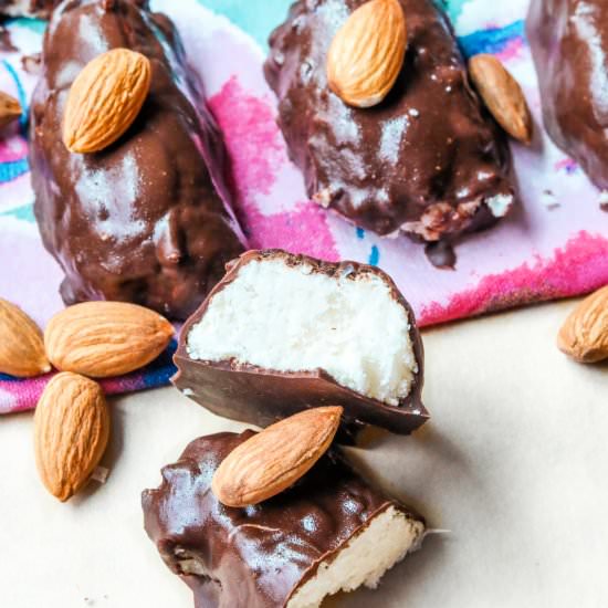 Healthier Vegan Almond Joy Bars