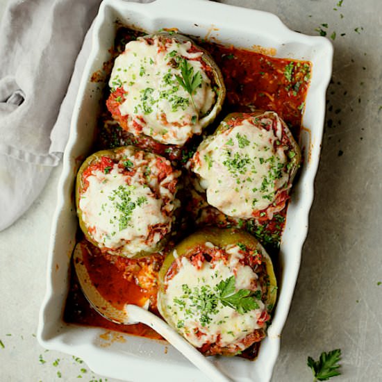 Beef & Farro Stuffed Peppers