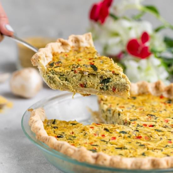 Vegan Spinach & Artichoke Quiche