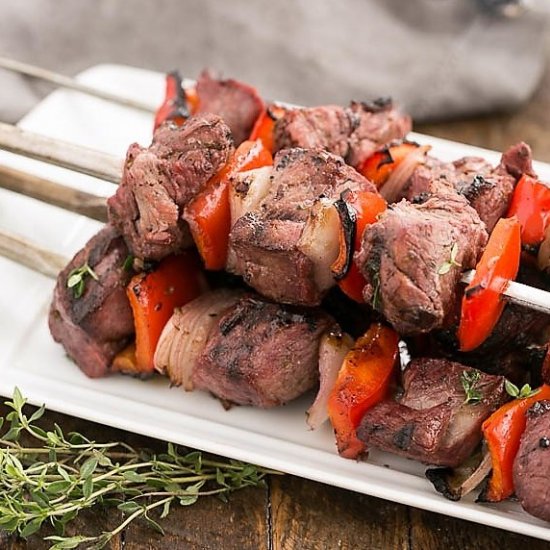 Marinated Greek Lamb Kebabs