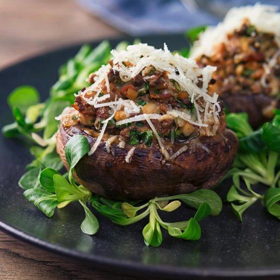 Minced Beef Stuffed Mushrooms