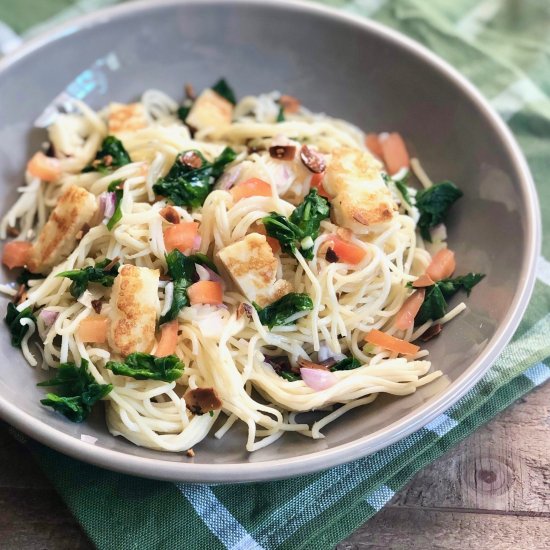 Spinach Halloumi Pasta