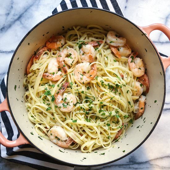 Simple Shrimp Linguine