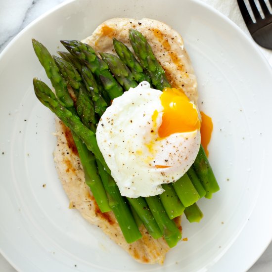 Chicken Asparagus Poached Egg