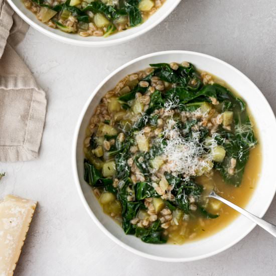 swiss chard and farro soup