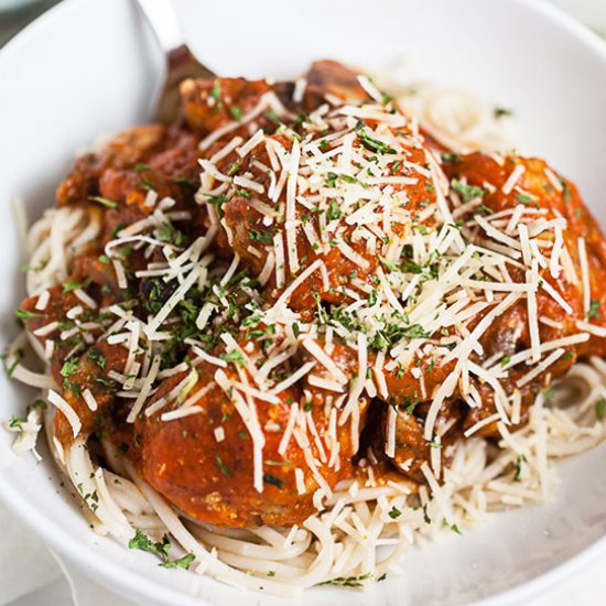 Spaghetti and Turkey Meatballs