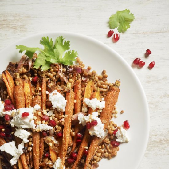 Roasted Carrots and Lentil Salad