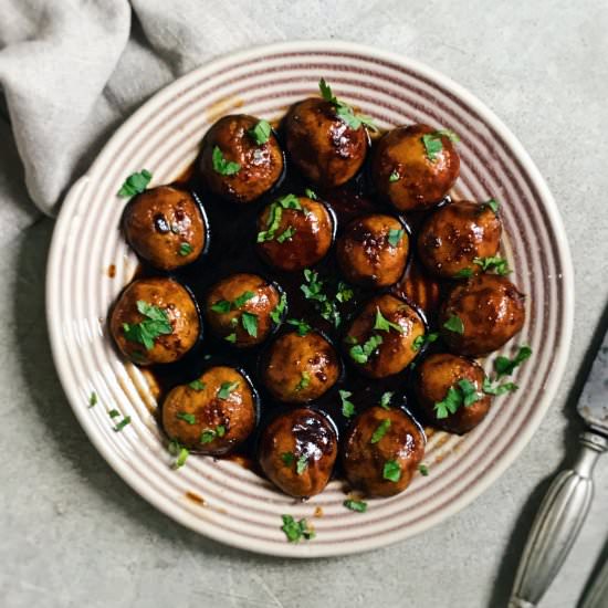 Caramelised mushrooms with soy