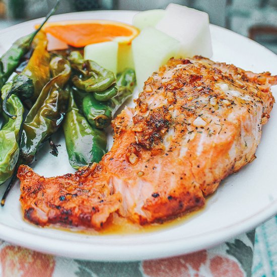 Honey Garlic & Orange Glazed Salmon