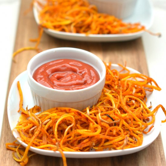 Spicy Butternut Squash Curly Fries