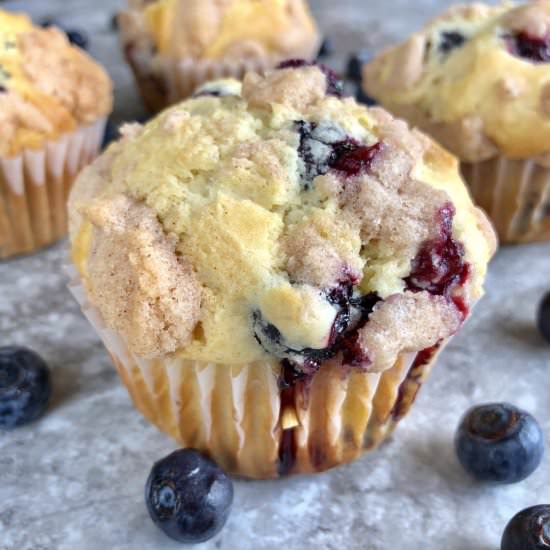 Streusel Topped Blueberry Muffins