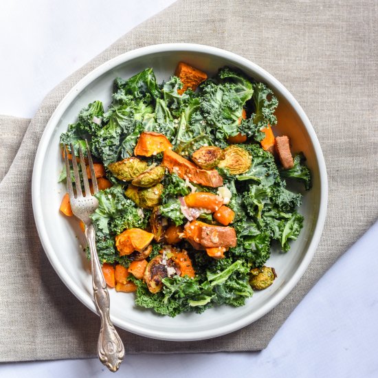 Roasted Veggie Kale Salad