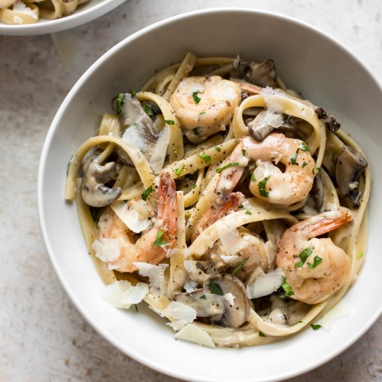 Shrimp and Mushroom Pasta