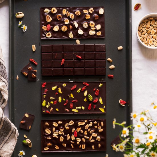 Homemade chocolate bars