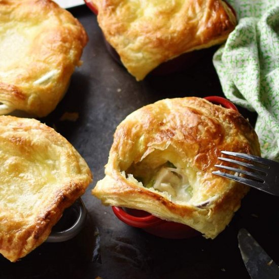 Mini Chicken Pies with Asparagus