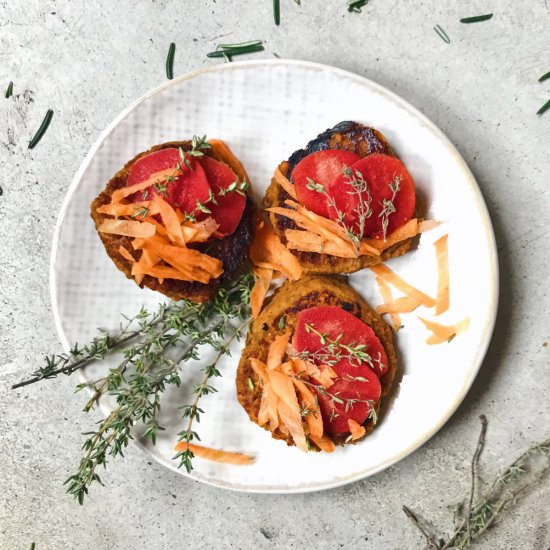 Lentil burgers with carrots