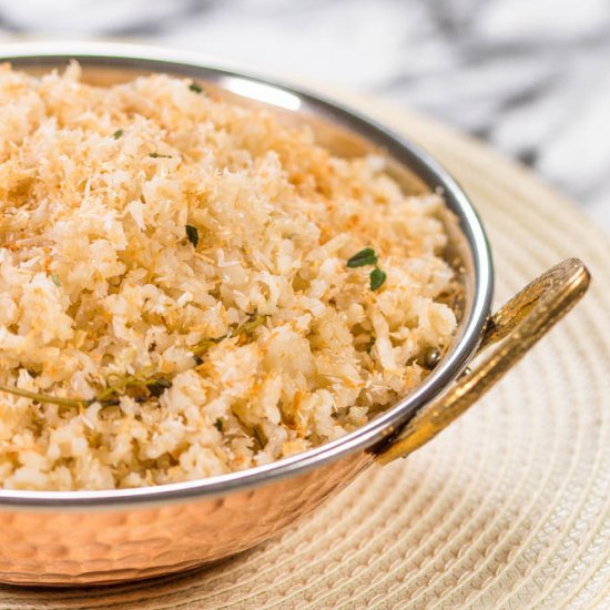 Toasted coconut Caribbean rice