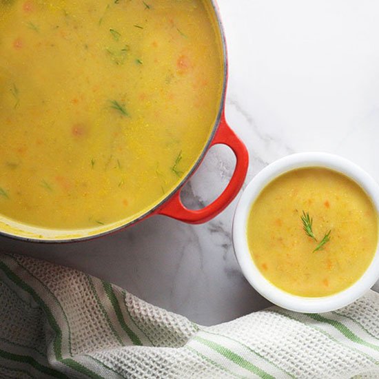 Polish dill pickle soup