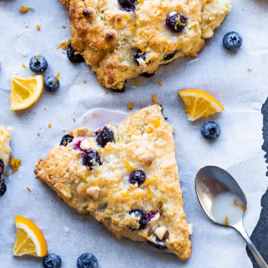 Blueberry White Chocolate Scones