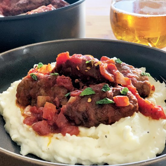 Greek Soutzoukakia –  meatballs