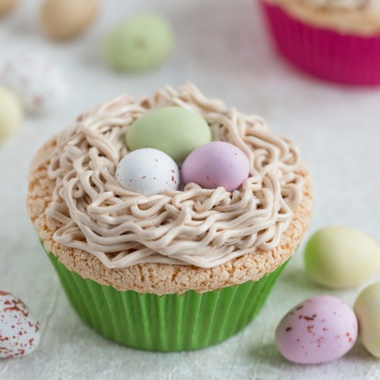 Bird’s nest Easter cupcakes