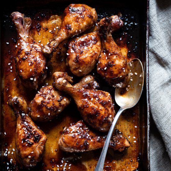 Sticky honey and soy drumsticks