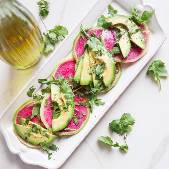 Watermelon Radish Avocado Salad