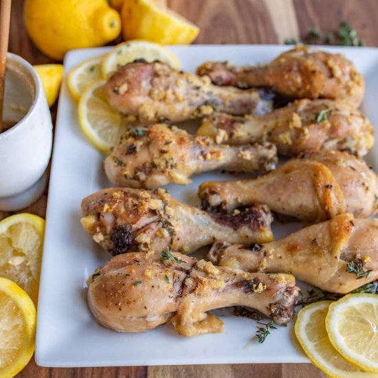 Lemon Garlic Baked Chicken Legs