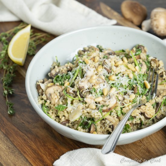 Mushroom and Arugula Quinoa Bowls