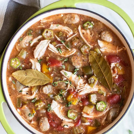 Crockpot Chicken and Sausage Gumbo