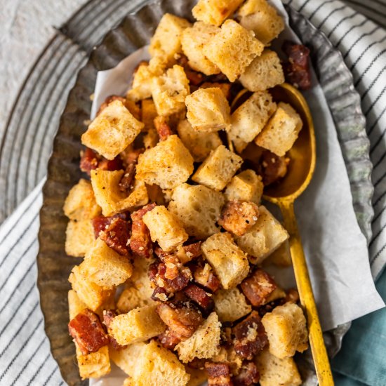 HOMEMADE BACON CROUTONS