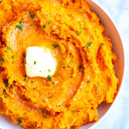 Easy Creamy Mashed Sweet Potatoes