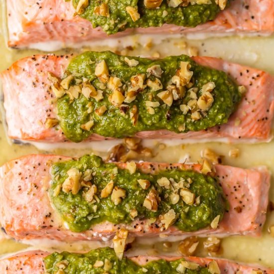 BAKED PESTO SALMON