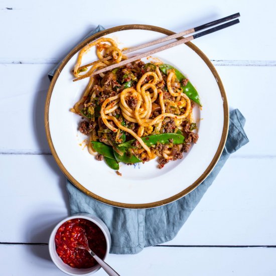 Spicy beef udon noodle recipe