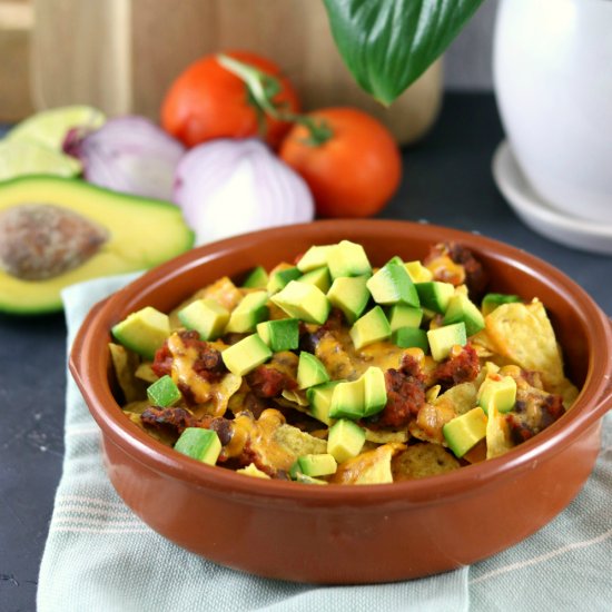 Vegan Nachos w Cashew Cheese Sauce