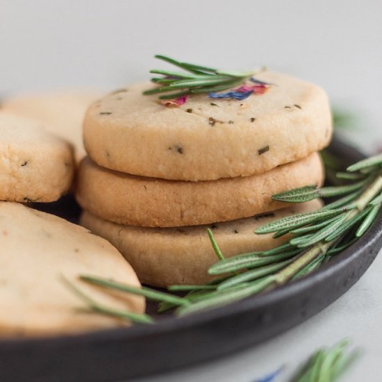 Rosemary Almond Shortbread Cookies