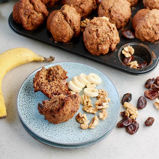 No Sugar Banana Bran Muffins