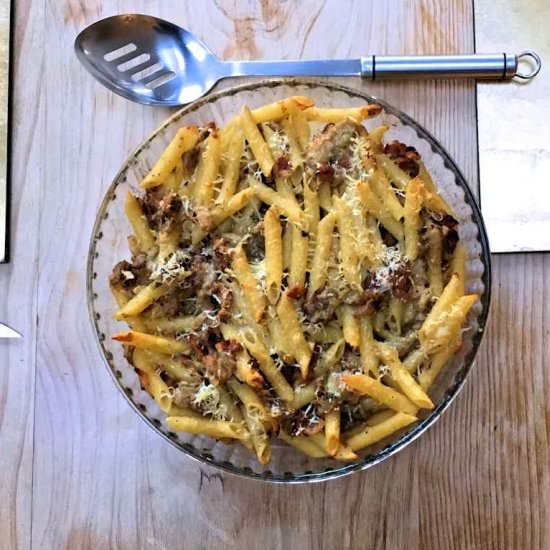 baked aubergine ziti