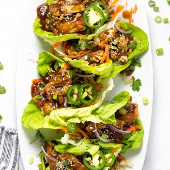 Korean Cauliflower Lettuce Wraps