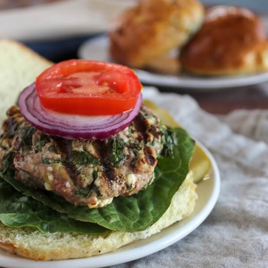 Spinach Feta Turkey Burgers