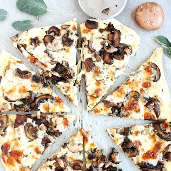 Garlicky Mushroom Sage Pizza