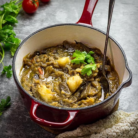 Spiced Mashed Eggplant with Potato