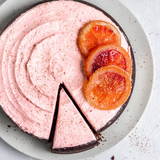 Vegan Blood Orange Chocolate Cake