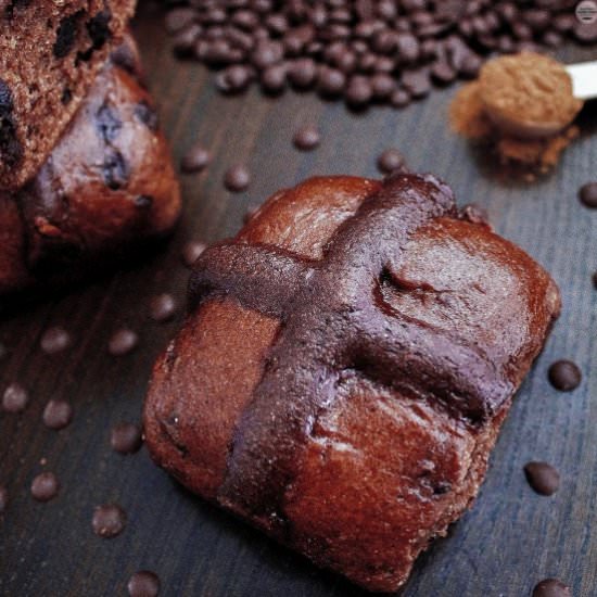 Double Chocolate Hot Cross Buns