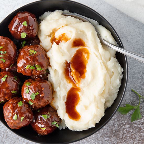 slow cooker bourbon meatballs