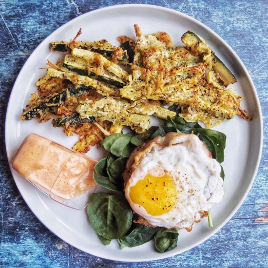 Yummy Keto Burger w/ Zucchini Fries