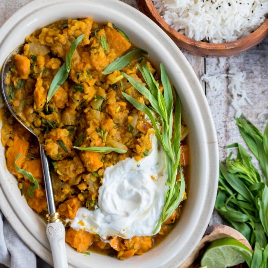 Red Lentil Sweet Potato Curry