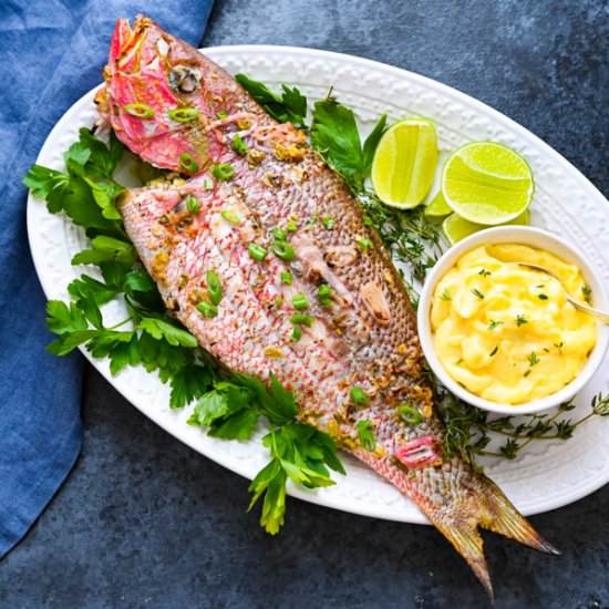 Island Grilled Yellowtail Snapper