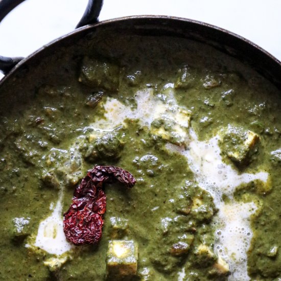 Palak Paneer (cheese in spinach )